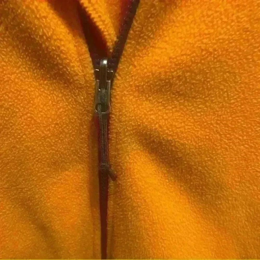 The North Face - orange and gray fleece jacket